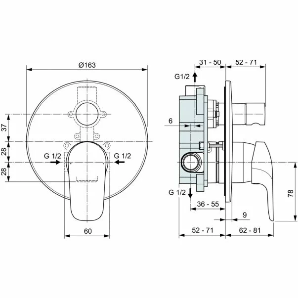 Sistem de dus Ideal Standard Ceraflex incastrat [4]