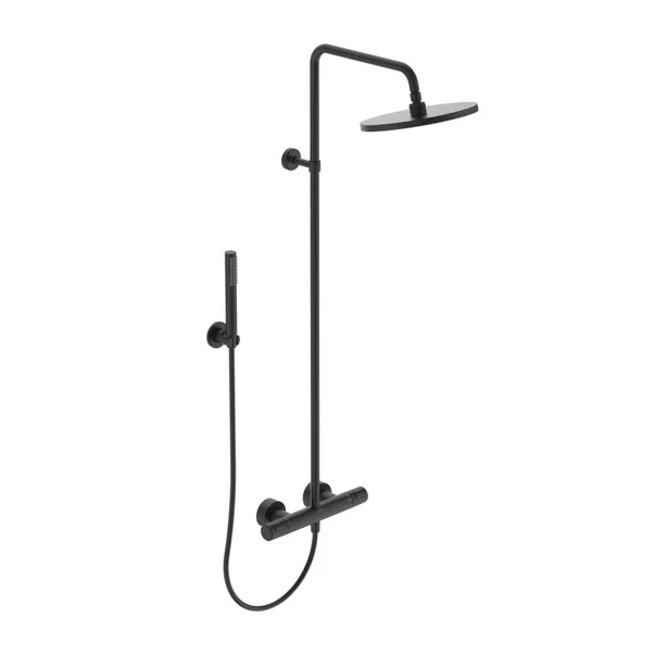 Coloana de dus cu baterie termostatata negru mat Ideal Standard IdealRain Ceratherm T25 furtun dus 175 cm [1]