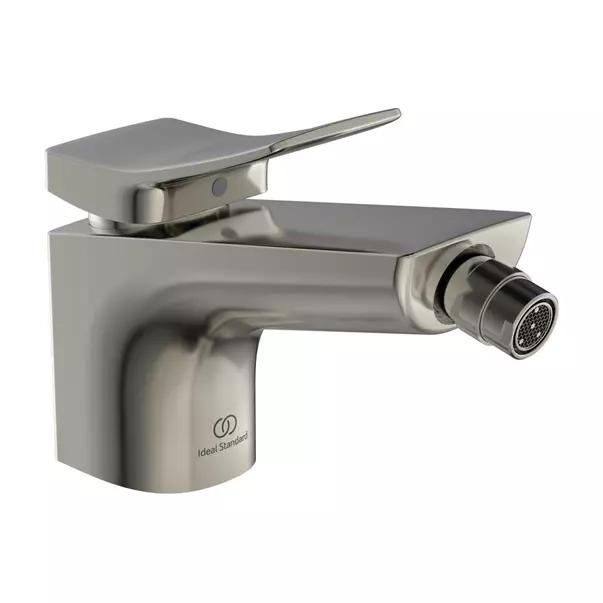 Baterii bideu si dus igienic - Baterie bideu Ideal Standard Atelier Conca argintiu Silver Storm cu ventil Pop-Up