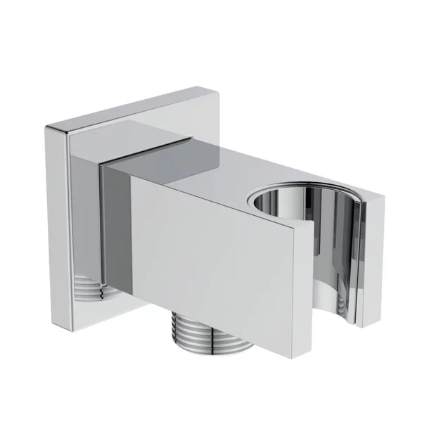 Brate si palarii dus - Cot conector cu suport para dus Ideal Standard crom lucios