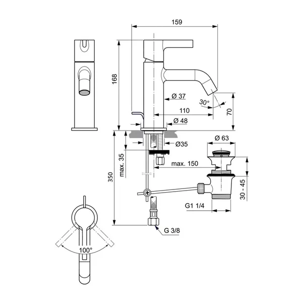 Baterie lavoar Ideal Standard Atelier Joy auriu periat [10]