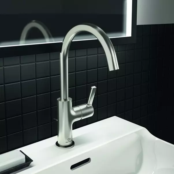 Baterie lavoar inalta Ideal Standard Atelier Joy cu ventil Pop-Up argintiu Silver Storm [5]