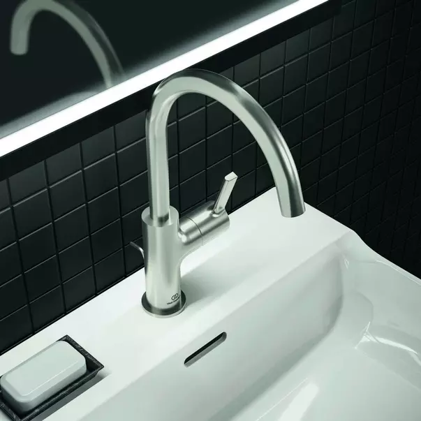 Baterie lavoar inalta Ideal Standard Atelier Joy cu ventil Pop-Up argintiu Silver Storm [8]
