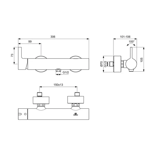Baterie dus Ideal Standard Atelier Joy auriu periat monocomanda [7]