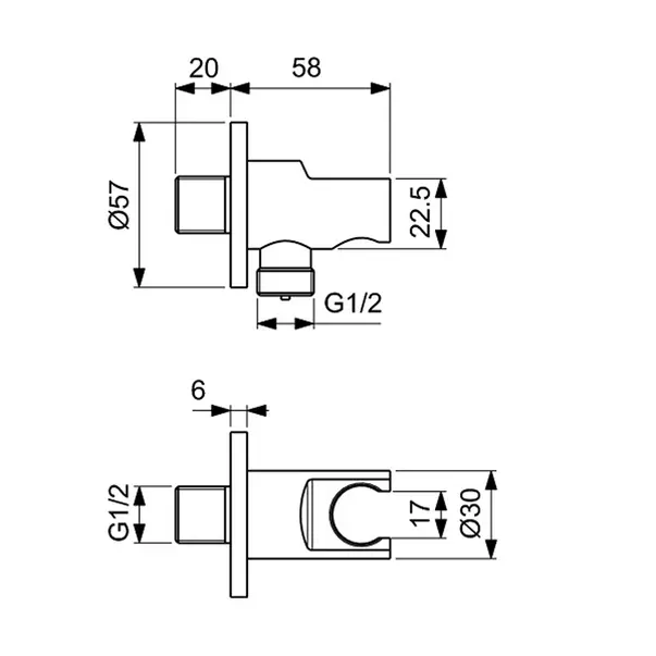 Cot de iesire dus cu suport Ideal Standard Multisuite auriu periat [3]
