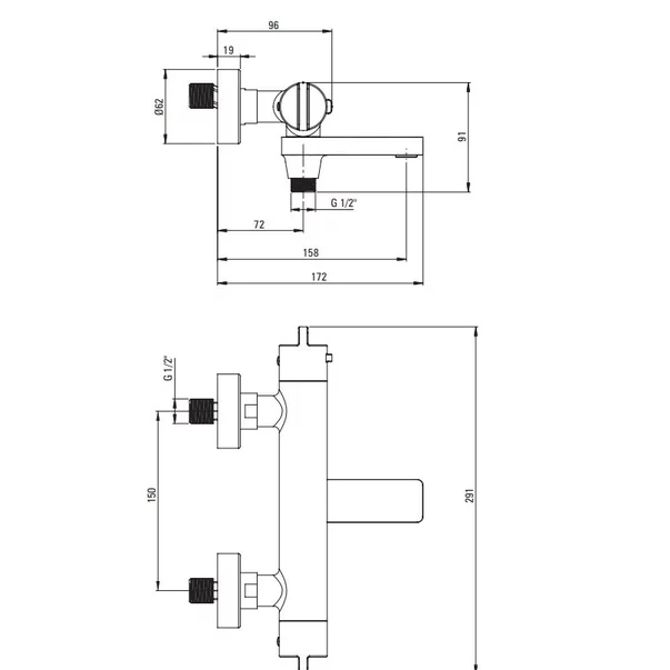 Baterie cada termostatata crom periat Deante Therm [2]