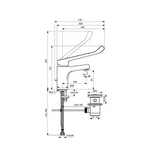 Baterie lavoar Ideal Standard Cerabase monocomanda crom lucios [3]