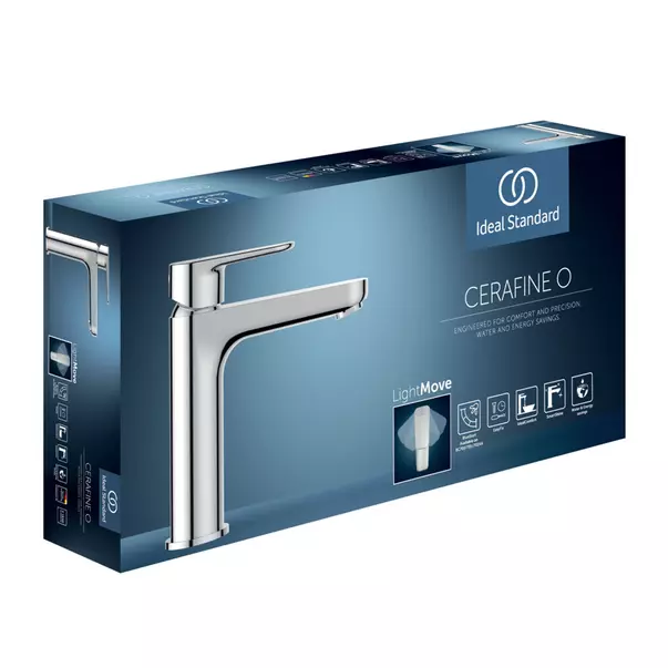 Baterie lavoar Ideal Standard Cerafine O argintiu mat cu ventil Click-Clack [4]