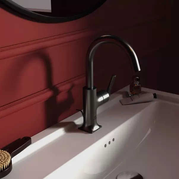 Baterii baie - Baterie lavoar Ideal Standard Atelier Joy Neo Piccolo gri Magnetic Grey cu ventil