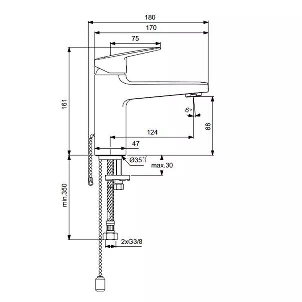 Baterie lavoar cu monocomanda si lant Ideal Standard Ceraplan [3]