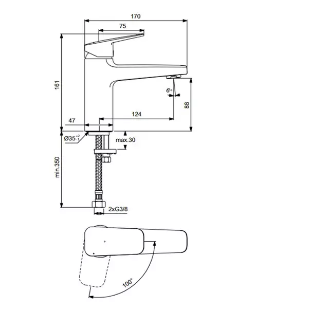 Baterie lavoar cu monocomanda Ideal Standard Ceraplan BlueStart BD224AA [4]