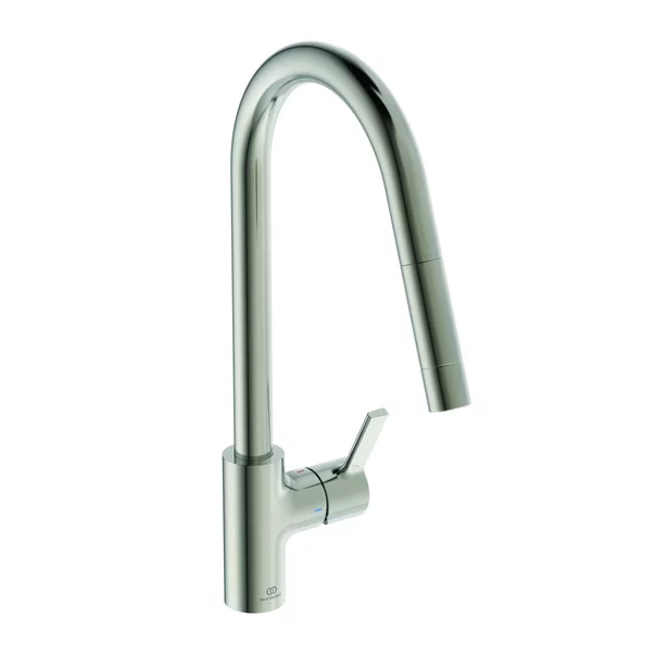 Baterii cu dus extractabil - Baterie bucatarie cu dus extactibil Ideal Standard Gusto 235 argintiu Silver Storm 1 tip de jet