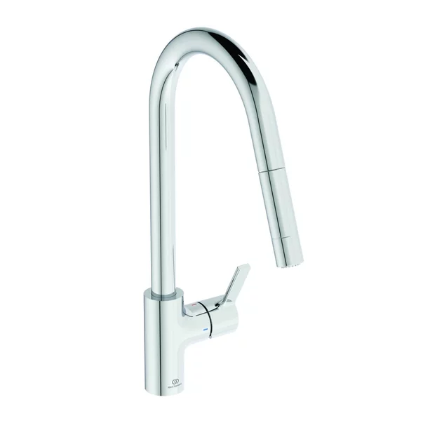 Baterii cu dus extractabil - Baterie bucatarie cu dus extactibil Ideal Standard Gusto 233 crom lucios 2 tipuri de jet