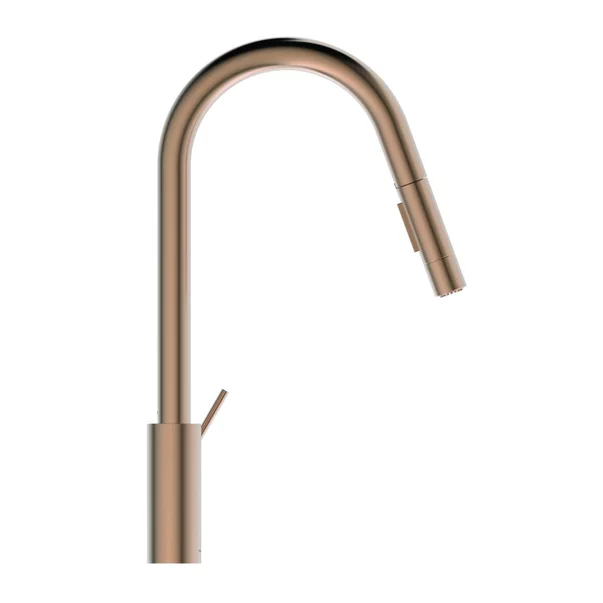 Baterie bucatarie cu dus extactibil Ideal Standard Gusto 233 cupru Sunset Rose 2 tipuri de jet [2]