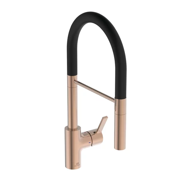 Bucatarie - Baterie bucatarie cu pipa flexibila semi-profesionala Ideal Standard Gusto 142 cupru - negru