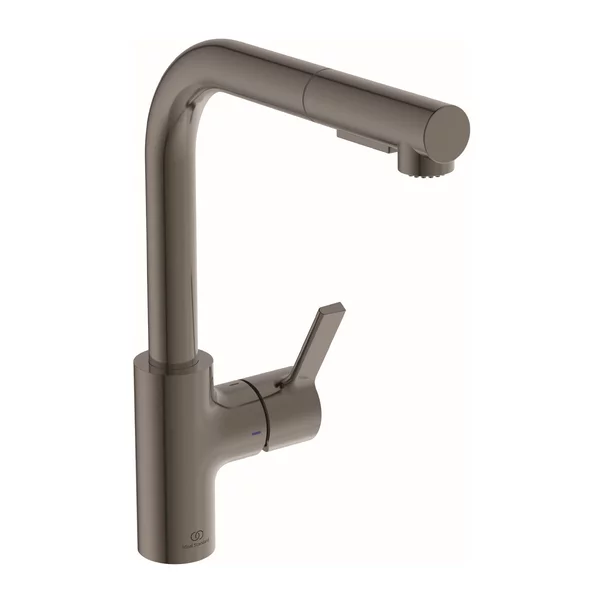 Baterii cu dus extractabil - Baterie bucatarie cu dus extactibil Ideal Standard Gusto 295 gri Magnetic Grey 2 tipuri de jet