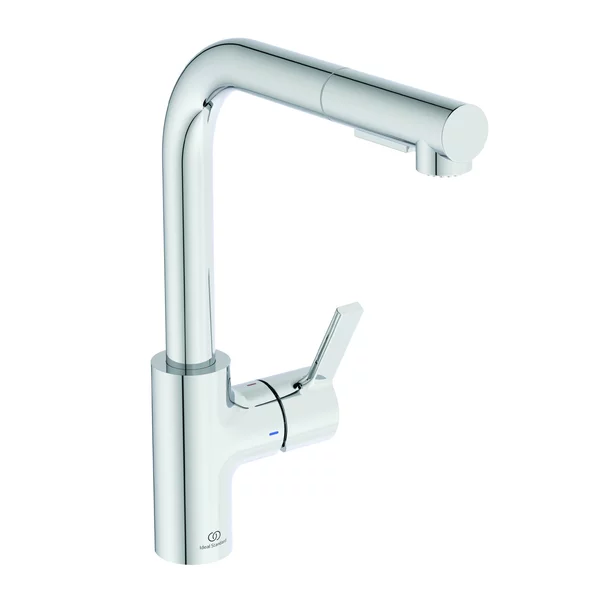 Baterii cu dus extractabil - Baterie bucatarie cu dus extactibil Ideal Standard Gusto 295 crom lucios 2 tipuri de jet