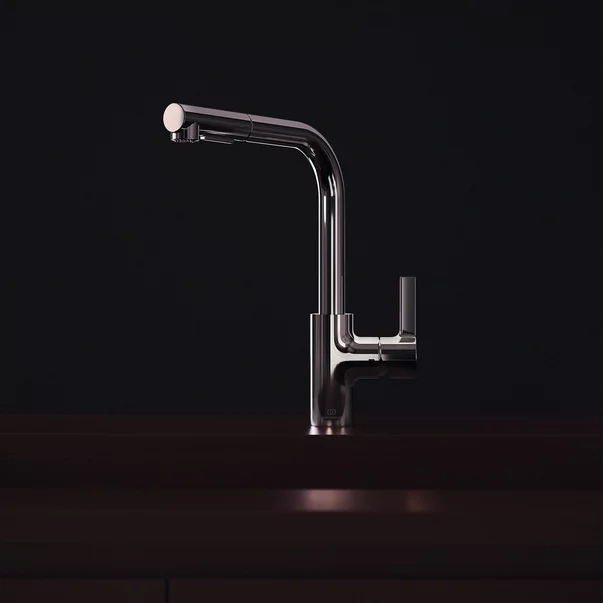 Baterie bucatarie cu dus extactibil Ideal Standard Gusto 295 crom lucios 2 tipuri de jet [2]