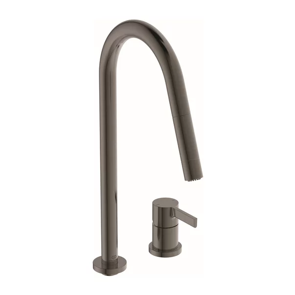 Baterii cu dus extractabil - Baterie bucatarie cu dus extactibil Ideal Standard Gusto 242 gri Magnetic Grey 2 tipuri de jet