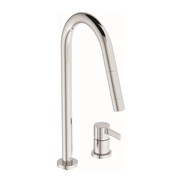 Baterii cu dus extractabil - Baterie bucatarie cu dus extactibil Ideal Standard Gusto 242 crom lucios 2 tipuri de jet