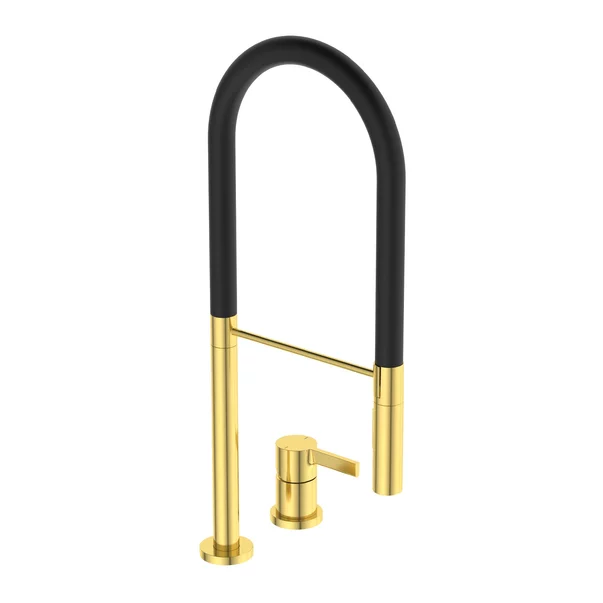 Baterii cu pipa flexibila - Baterie bucatarie cu pipa flexibila Ideal Standard Gusto 142 auriu - negru semi-profesionala