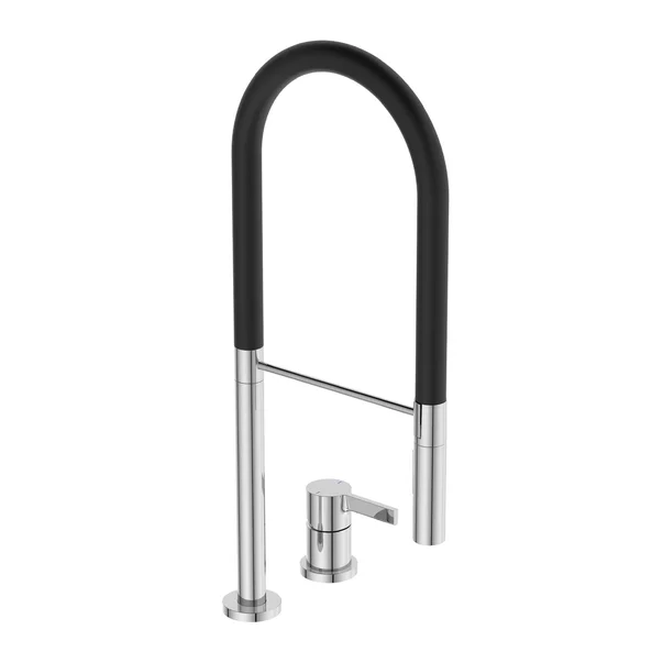 Baterii cu pipa flexibila - Baterie bucatarie cu pipa flexibila Ideal Standard Gusto 142 crom - negru semi-profesionala