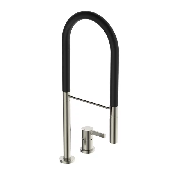 Baterii cu pipa flexibila - Baterie bucatarie cu pipa flexibila Ideal Standard Gusto 142 argintiu - negru semi-profesionala