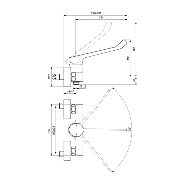 Baterie dus Ideal Standard Cerabase monocomanda crom lucios [3]