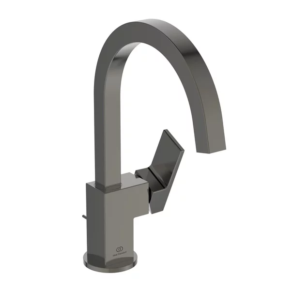 Baterii baie - Baterie lavoar Ideal Standard Atelier Extra pipa rotativa gri Magnetic Grey cu ventil Pop-Up