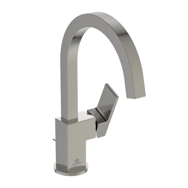 Baterii baie - Baterie lavoar Ideal Standard Atelier Extra pipa rotativa argintiu Silver Storm cu ventil Pop-Up