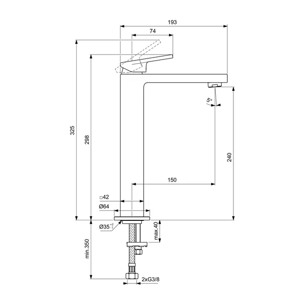 Baterie lavoar inalta Ideal Standard Atelier Extra auriu periat [4]