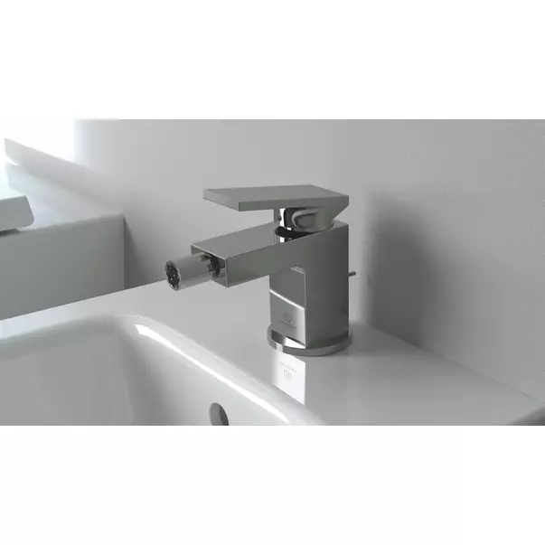 Baterie bideu Ideal Standard Atelier Extra gri Magnetic Grey cu ventil Pop-Up [5]