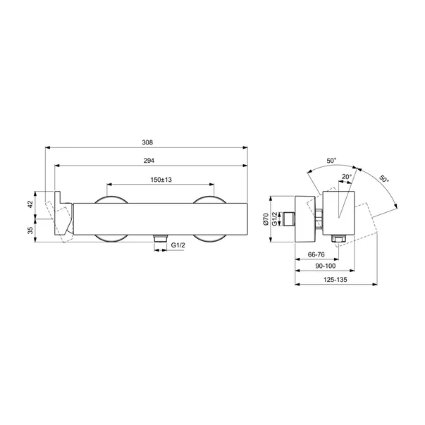 Baterie dus Ideal Standard Atelier Extra monocomanda auriu periat [4]