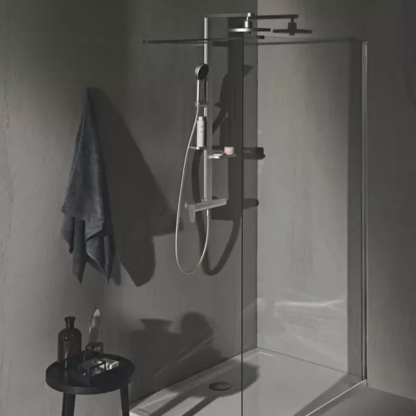 Palarie de dus rotunda din aluminiu Ideal Standard Alu+ argintiu mat 2 functii [3]