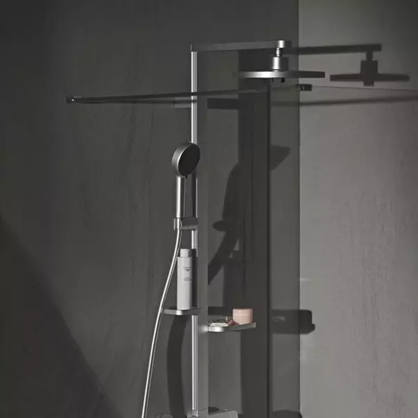 Palarie de dus rotunda din aluminiu Ideal Standard Alu+ argintiu mat 2 functii [4]