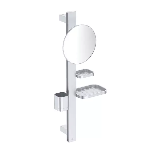 Accesorii lavoar - Set accesorii pentru lavoar Ideal Standard Alu+ argintiu mat din aluminiu 70 cm cu oglinda mobila