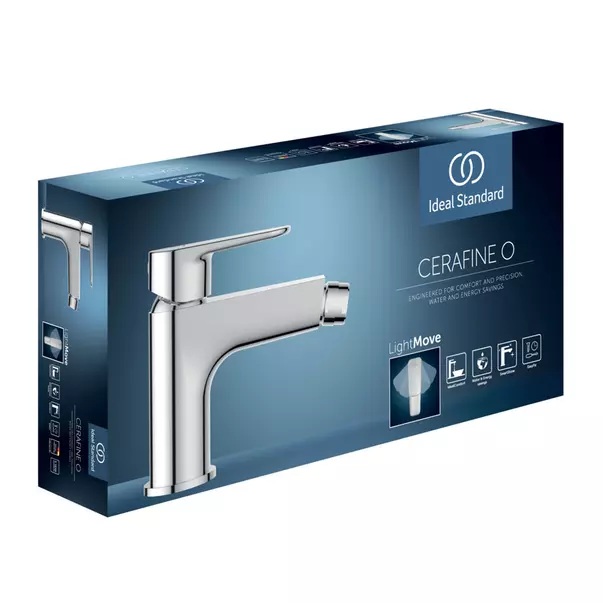 Baterie bideu Ideal Standard Cerafine O argintiu mat cu ventil Click-Clack [4]
