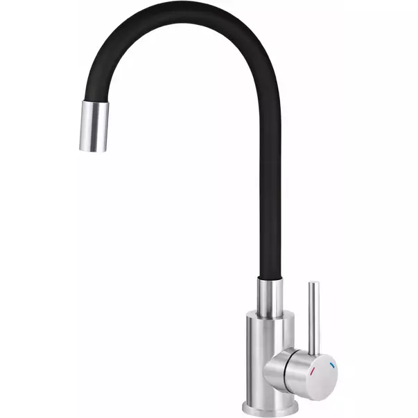 Baterie bucatarie Deante Luno cu pipa flexibila inox/negru [1]