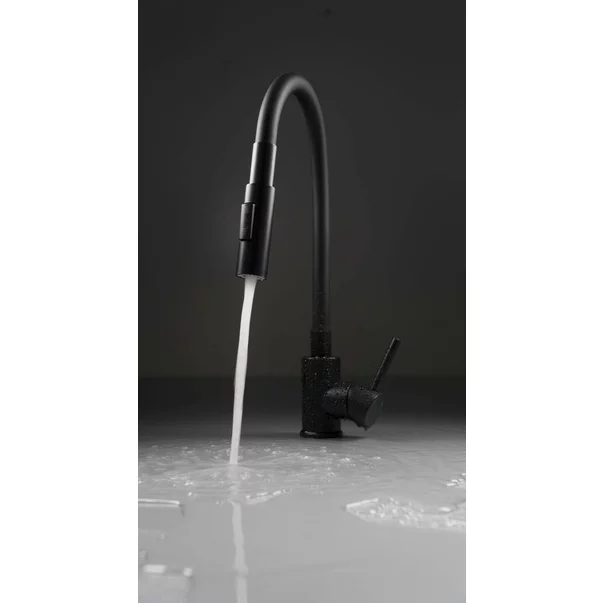 Baterie bucatarie cu pipa flexibila negru Deante Luno cu 2 functii [2]