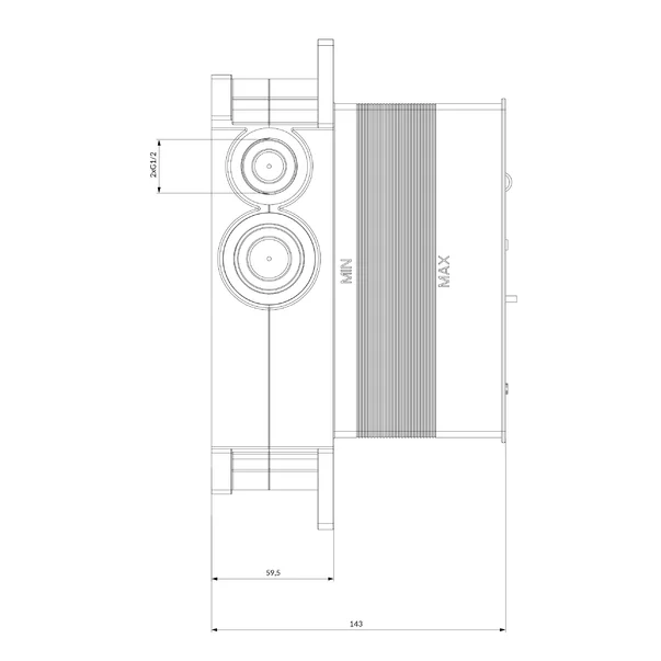 Element incastrat pentru baterie cu termostat 2 cai Omnires [2]