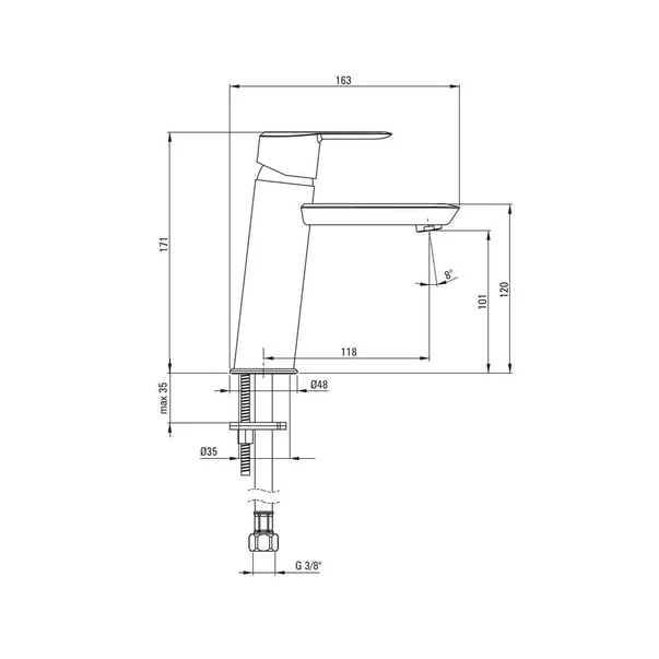 Baterie lavoar inalta monocomanda Deante Arnika BQAE020M [3]
