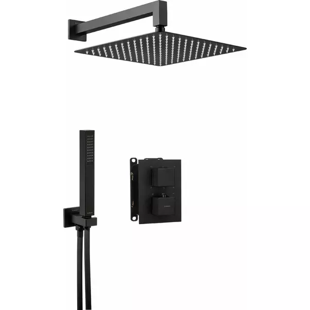 Sistem de dus incastrat Deante Box negru mat cu termostat [1]