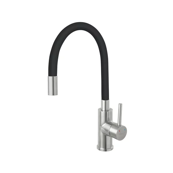 Baterie bucatarie cu pipa flexibila Ferro Zumba negru - inox [1]