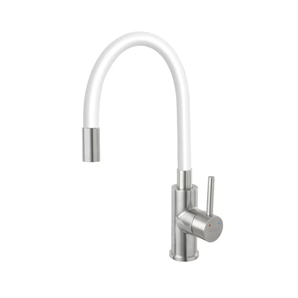 Baterie bucatarie cu pipa flexibila Ferro Zumba alb - inox [1]
