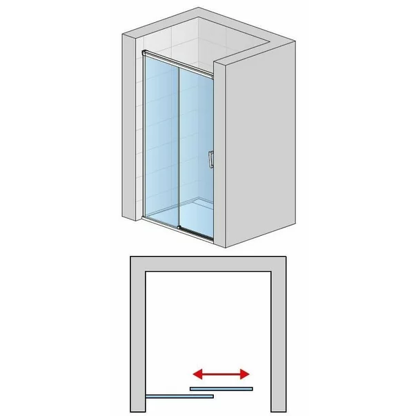 Usa de dus glisanta cu segment fix SanSwiss Cadura CAS2 120 cm stanga [6]