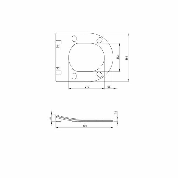 Set vas wc suspendat cu capac Deante Peonia rimless, rezervor incastrat si clapeta actionare titan [6]