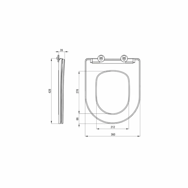 Set vas wc suspendat cu capac Deante Jasmin Zero rimless [4]