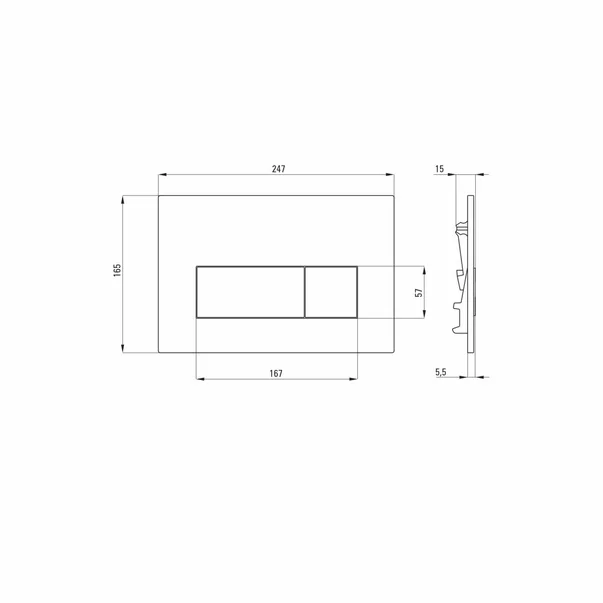 Set vas wc suspendat cu capac Deante Silia rimless, rezervor incastrat si clapeta actionare Slim titan [4]