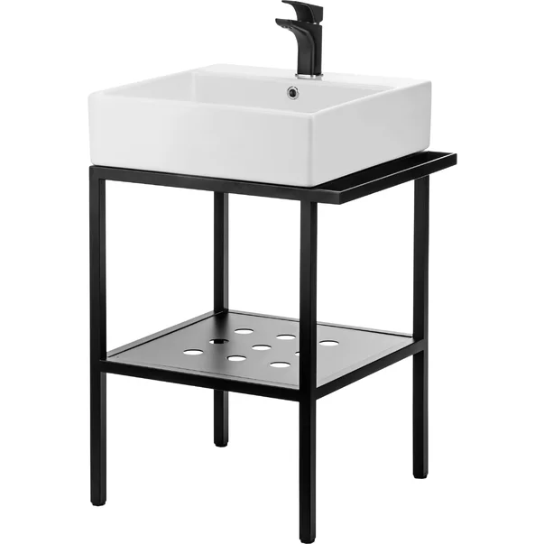 Set dulap baza+lavoar negru mat Deante Temisto 50x66.5x70 cm [2]