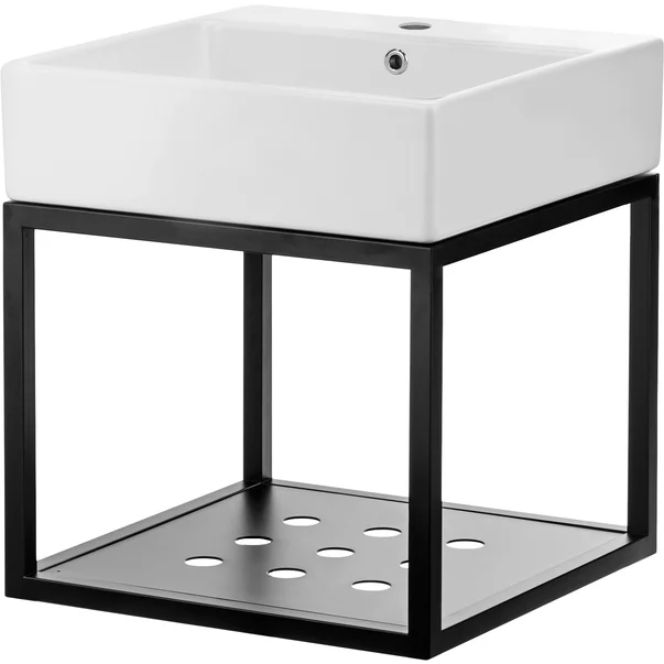 Set dulap baza+lavoar negru mat Deante Temisto 50x60x41.5 cm [1]